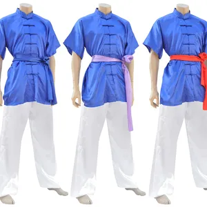 Venta al por mayor satén bordado dragón tradicional chino Kung Fu traje Tang traje chino niños traje