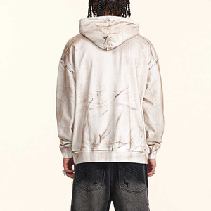 Coton lourd broderie Vintage Sudaderas Hombre lavage acide 450 Gsm pull en détresse sweat à capuche surdimensionné pour hommes - Product Image 5