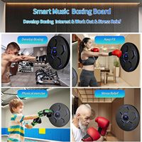 Machine de boxe intelligente musicale Bluetooth pour l'entraînement à domicile, cible d'entraînement de boxe murale électronique à LED
