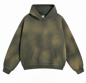 Sweat-shirt streetwear de haute qualité, poches usées, couleur unie, vintage, pull à capuche oversize, lavage à l'acide, de haute qualité - Product Image 2