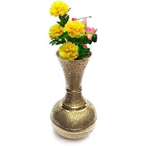 Florero de aluminio con acabado de latón, jarrones de Metal hechos en India, de alta calidad, superventas - Product Image 3