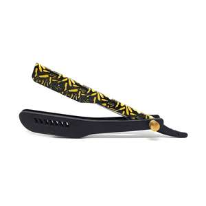 Meilleur rasoir droit de barbier en acier inoxydable noir pour l'épilation |   Rasoir de rasage à rasoir pour hommes, salon de barbier - Product Image 4