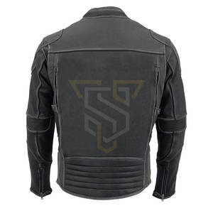 Meilleur prix veste de motard en cuir véritable pour hommes tissu tricoté de haute qualité support de décoration en fourrure teint uni léger Style hiver - Product Image 3