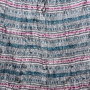 Jupe d'été pour femme 100 % coton pur, élégante et décontractée, en tissu imprimé floral fait main, confortable, naturelle et respirante - Product Image 2