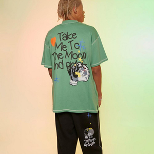 Chemises ras du cou à manches courtes en coton pour hommes Tops athlétiques T-shirts surdimensionnés - Product Image 4