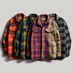 Oversized Loose Fit Fleece Shirt Men Turn-Down Collar Solid Front Horn Button High Street Style - Product Image 1