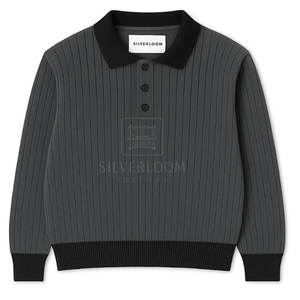 Vente en gros de pulls personnalisés pour hommes, pull en tricot de coton à manches longues avec col rabattu, plusieurs couleurs disponibles - Product Image 3