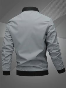 2025 hommes décontracté col montant Zip Bomber veste avec Logo personnalisé nouveau printemps coupe-vent - Product Image 2
