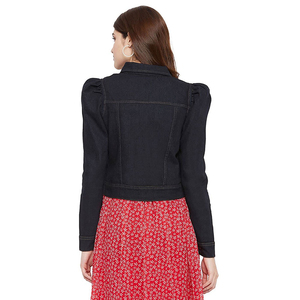 Veste en jean d'hiver en gros pour femmes, taille plus, style long, logo personnalisé, veste en jean extensible en coton, nouveau design 2025 - Product Image 3