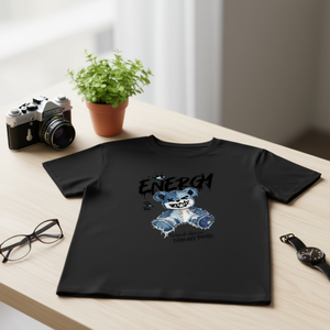 T-shirt Unisex 100% Cotone 210GSM Vestibilità Casual Oversize Stampa DTG Logo Frontale Abbigliamento Compresso - Product Image 3