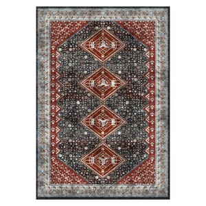 Tapis RUGS DEPOT LXDP-0017 en gros, couleur terre cuite dorée, style vintage oriental, imprimé numériquement, lavable en machine, en chenille, antidérapant - Product Image 1