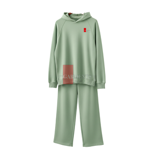 Unisex Solid Color Hooded Two-Piece <b>Loungewear</b> Set Oversized Hoodie Wide Leg <b>Pants</b> Soft Fleece Casual 100% Cotton Winter - Product Image 1