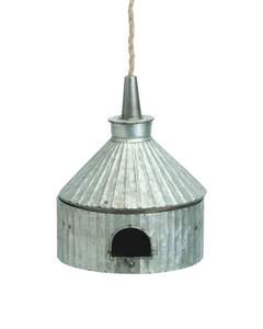 บ้านนกโลหะแบบแขวนกลางแจ้งใช้ตกแต่งระเบียงบ้านนกที่กำบังนกบ้านบ้านนกแผ่นเหล็กชุบสังกะสีสำหรับนก - Product Image 3