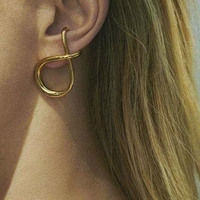 Boucles d'oreilles géométriques irrégulières en or pour femmes