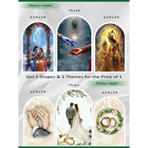 Premium Reversible Eternal Union Arch Set (3 Pcs) Divine Radha Krishna & Modern Wedding Collection Dual-Themed Italian - Product Image 1