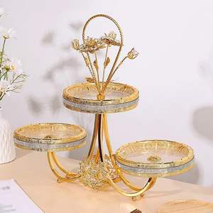 Plateau de service moderne en cristal de luxe, passe au lave-vaisselle et écologique, pour la maison, les mariages et les fêtes - Product Image 1