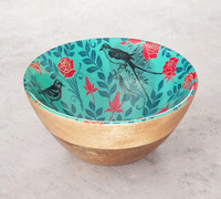 METIER NOUVEAU DESIGN UNIQUE BOL À SALADE EN BOIS IMPRIMÉ POUR LES ALIMENTS BOL DE SERVICE CUISINE HOME HOTEL GROS USINE DIRECTE DE L'INDE