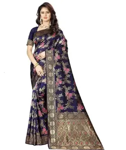 Moda South Indian Pure Cotton Seda Woven Saree para Casamento e Casual wear Sari para Senhoras Atacado Exportador Índia