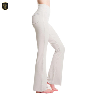 Pantalones de Yoga Acampanados para Mujer, Cintura Media, Color Sólido, Ecológicos, Elásticos, Transpirables, para Gimnasio, Correr y Entrenamiento - Product Image 3