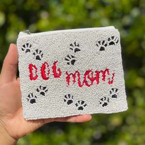 Dog Mom Handmade Eco-Friendly Lightweight Seed <b>Bead</b> Zipper Clutch <b>Large</b> Capacity Soft Trendy Evening Party Gift for Women - Product Image 6