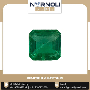 พลอยมรกตสีเขียวธรรมชาติทรงแปดเหลี่ยมขนาด 7.7x7.0 มม. เกรดสูง ผลึกเบรลแบบขั้นบันได สำหรับแหวน จี้ และตัวเรือนแบบสั่งทำพิเศษ - Product Image 2