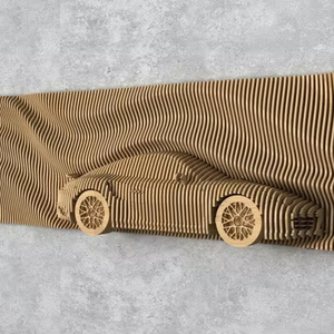 CNC Parametric Wavy Wood Cutting Wall Decor Unique Art Deco Design 58 <b>Files</b> Wooden Car Model for Hanging for Birthday - Product Image 1