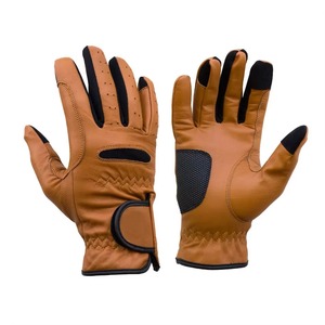 Guantes Profesionales Anti-Arrancamiento para Montar a Caballo para Hombre, Cuero Sintético Personalizado, Dedos Completos, Cierre de Velcro, Elásticos y Ligeros - Product Image 4
