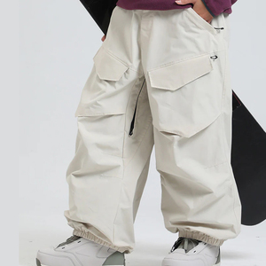 Pantalon de ski pour homme, coupe ample, avec poches cargo, KneeFlex, pour la neige urbaine et les pentes, grande taille, séchage rapide, coupe-vent, doublure polaire, imperméable - Product Image 1