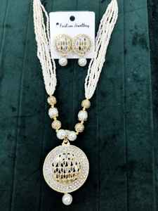 Recién llegado, conjunto de collar de espejo Premium con pendientes a juego para ocasiones y bodas - Product Image 2