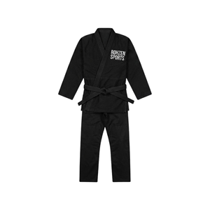 Kimono de judo Rohzen Sports noir 100% coton unisexe adulte coupe classique durable léger 400g Logo thermocollé avant/arrière - Product Image 1