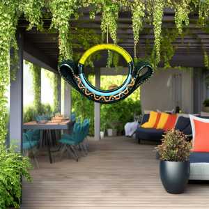 Décoration murale, pot de fleurs décoratif en forme de croissant, jardinière suspendue pour la maison, le balcon, le jardin, la terrasse, support de plantes d'extérieur avec style - Product Image 3