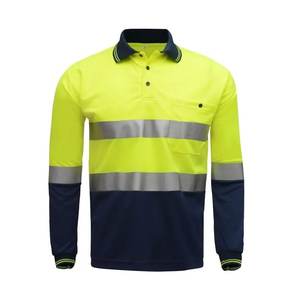 Polos de manga larga de verano de secado rápido, ropa de construcción para hombres, camisa de seguridad de alta visibilidad, ropa de trabajo de dos tonos, camisa Polo - Product Image 2