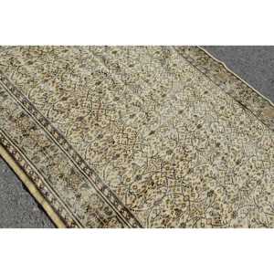 พรมวินเทจตุรกีขนาดใหญ่ 5.8x9.3 ฟุต (178x283 ซม.) สีเบจ พรมสไตล์ตะวันตกเฉียงใต้ - Product Image 5