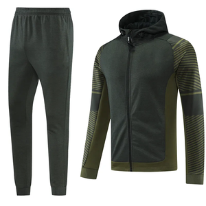 Men's Winter <b>Hooded</b> Tracksuit with Tapered Pants High Neck <b>Zip</b> Jacket Fleece Hoodie - Product Image 3