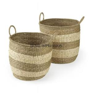 Más demandado Venta caliente Arte creativo moderno Único Diseñador de lujo Conjunto de 2 cestas de almacenamiento hechas de ratán de calidad superior Suministro - Product Image 2