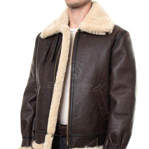 Veste en cuir et fourrure pour homme respirante à prix raisonnable, utilisation en extérieur, logo frontal personnalisable, veste en cuir et fourrure - Product Image 5