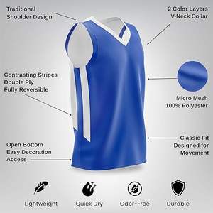 Maillot de basket-ball athlétique en maille pour homme de qualité supérieure - Product Image 2