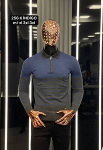 Pull en cachemire et mohair jacquard à col polo zippé pour homme, haute qualité, manches longues, chaud pour la saison froide - Product Image 4