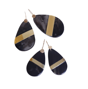 Boucles d'oreilles en corne de buffle naturelle pour femme Boucles d'oreilles en corne bijoux design unique 4 pièces avec couleur corne naturelle - Product Image 1