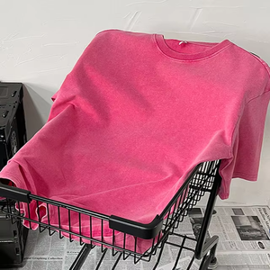 เสื้อยืดผ้าฝ้าย100% 280gsm สกรีนลายแบบกำหนดเองเสื้อยืดซักกรดเสื้อวินเทจแบบว่างเปล่าสำหรับผู้ชาย - Product Image 4