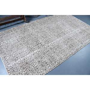 Turkish Large Rug 5.4x9 ft, White <b>Brown</b> Southwestern Rug <b>Wool</b> - Product Image 2