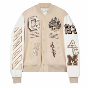 Nouvelle veste universitaire pour hommes de marque à prix de gros avec corps en laine et manches en cuir à motif solide pour les Offre Spéciale d'hiver - Product Image 1