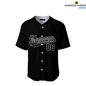 Camiseta de Béisbol Negra y Blanca Personalizada, Venta al Por Mayor de Fábrica, Estilo Americano, Manga Corta, Transpirable, Secado Rápido, Impresión por Transferencia de Calor OEM - Product Image 3