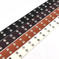 Ceinture en cuir PU à rivets étoiles, style gothique, avec double boucle en acier, pour homme et femme, mode décontractée, ceinture décorative pour jeans