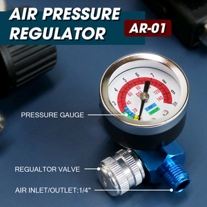 Régulateur de pression d'air LEMATEC, filetage 1/4 pouce, 0-10 bars, 0-150 PSI, jauge analogique pour pistolet de pulvérisation, outils pneumatiques - Product Image 6