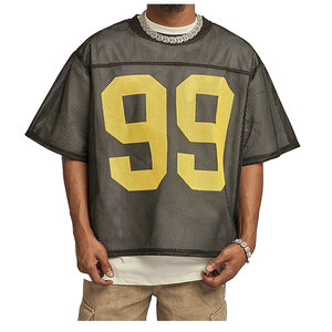 Camiseta Vintage de gran tamaño Boxy para hombre, Camiseta estampada de algodón con cuello redondo y lavado ácido, camiseta recortada desgastada de algodón 100% para hombre - Product Image 1