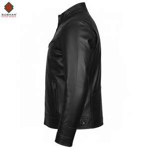 Veste de moto Cafe Racer en cuir synthétique faite à la main |   Veste d'hiver décontractée de style motard vintage pour hommes - Product Image 3