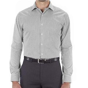 Chemise à manches longues pour homme, coupe ajustée décontractée, polyester/coton de haute qualité, flanelle carrée, couleur unie, respirante, anti-froissement - Product Image 1