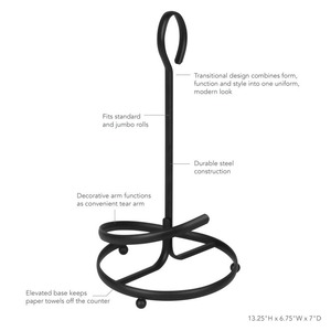 Porte-serviettes en papier de bureau en fil de spirale support de tissu en fer plat en métal noir accessoire de cuisine Vintage élégant - Product Image 3
