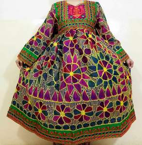 2023 Real Afghan Kuchi seda bordada señoras vestido XXL traje de gasa con logotipo personalizado Salwar Kameez - Product Image 1